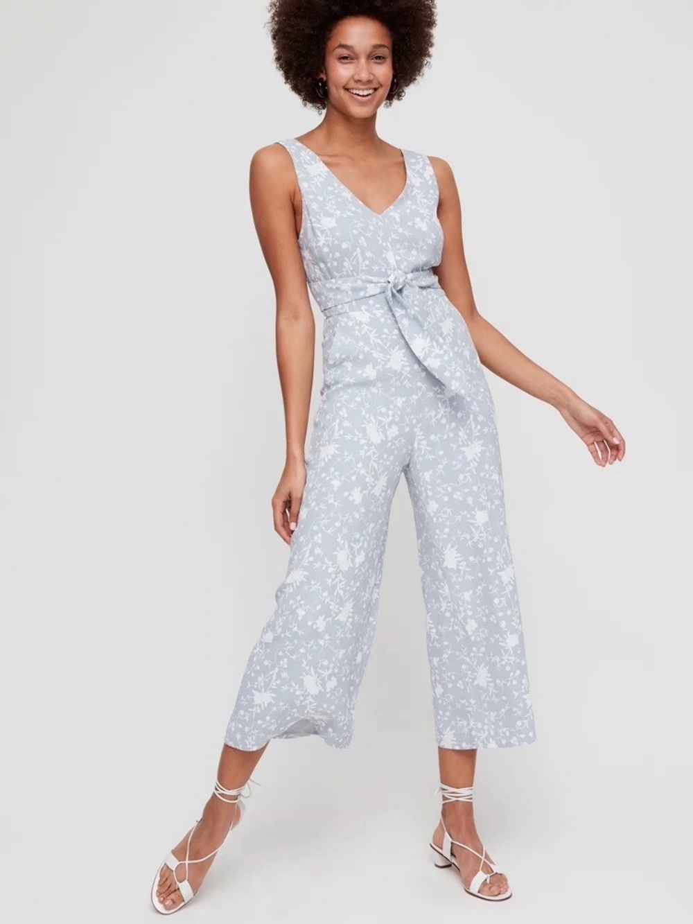 Aritzia Wilfred Floral Tie Jumpsuit